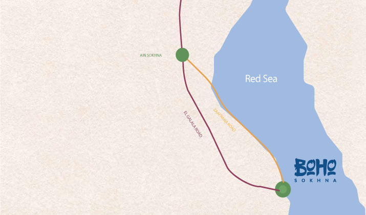 Location of Boho El Sokhna Resort